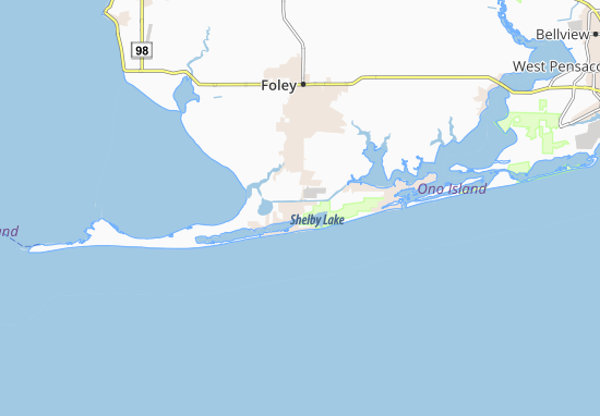 Kaart Plattegrond Gulf Shores