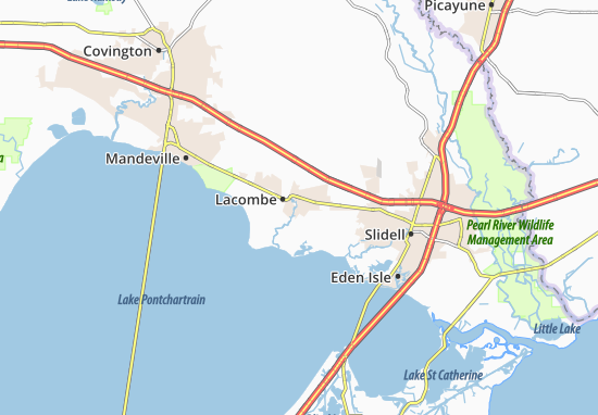 Karte Stadtplan Lacombe