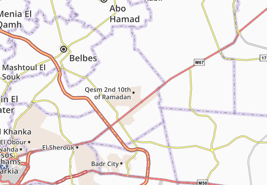 Karte Stadtplan Qesm 2nd 10th of Ramadan