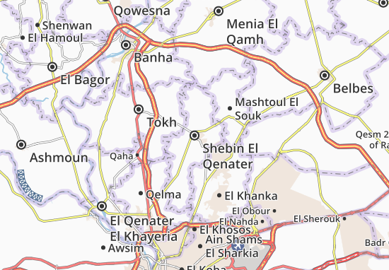 Karte Stadtplan Shebin El Qenater