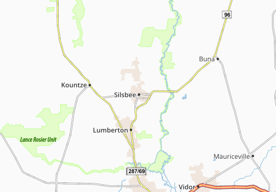Karte Stadtplan Silsbee