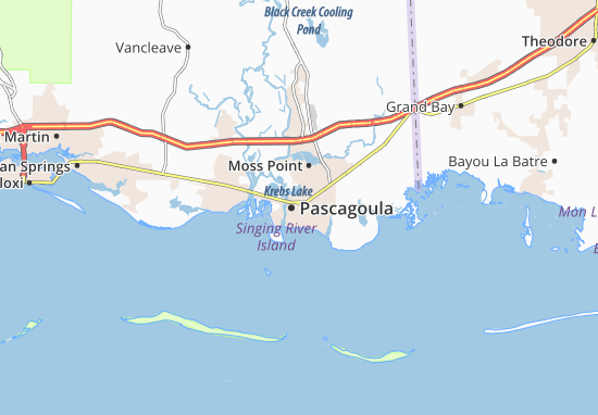 Karte Stadtplan Pascagoula