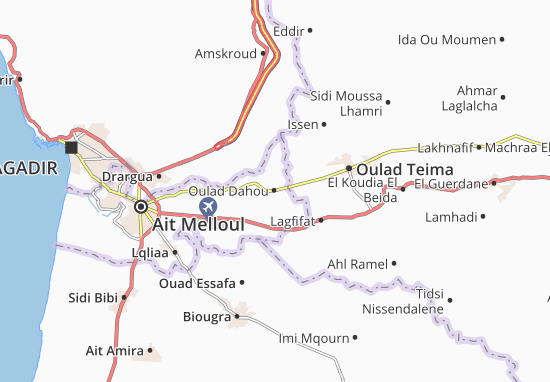 Karte Stadtplan Oulad Dahou