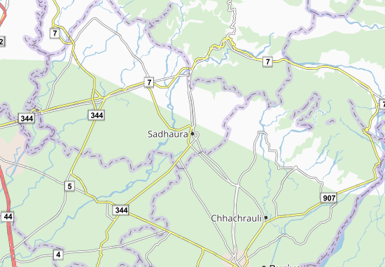Karte Stadtplan Sadhaura