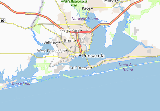 Carte-Plan Pensacola