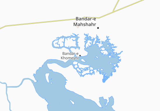 Kaart Plattegrond Bandar-e Khomeyni