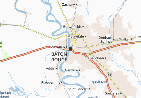 Kaart Plattegrond Baton Rouge
