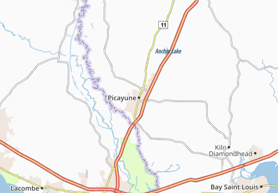 Kaart Plattegrond Picayune