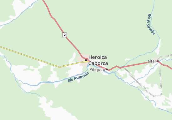 Kaart Plattegrond Heroica Caborca