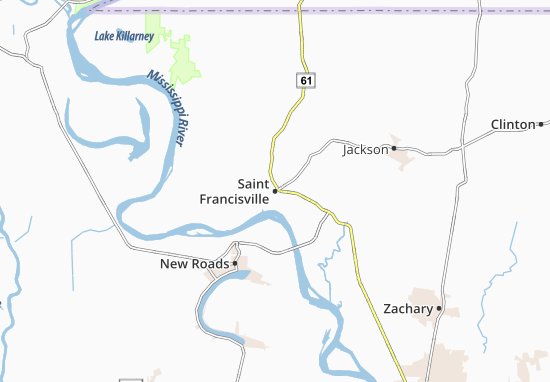 Karte Stadtplan Saint Francisville