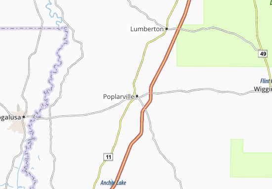 Karte Stadtplan Poplarville