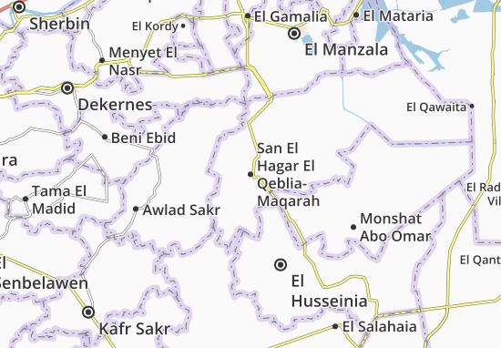Karte Stadtplan San El Hagar El Qeblia-Maqarah