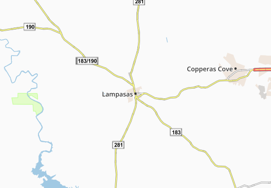 Kaart Plattegrond Lampasas