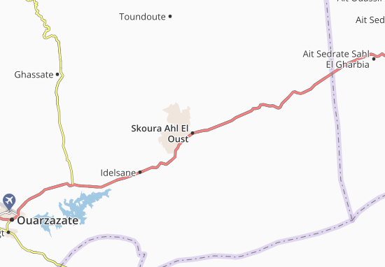 Karte Stadtplan Skoura Ahl El Oust