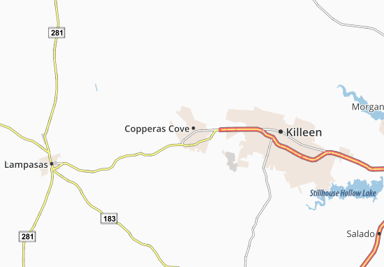 Karte Stadtplan Copperas Cove