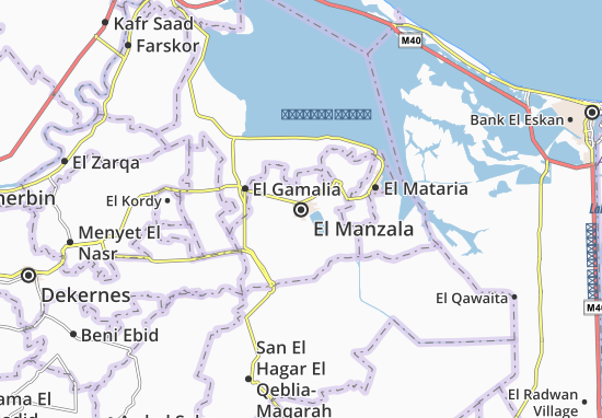 Kaart Plattegrond El Manzala