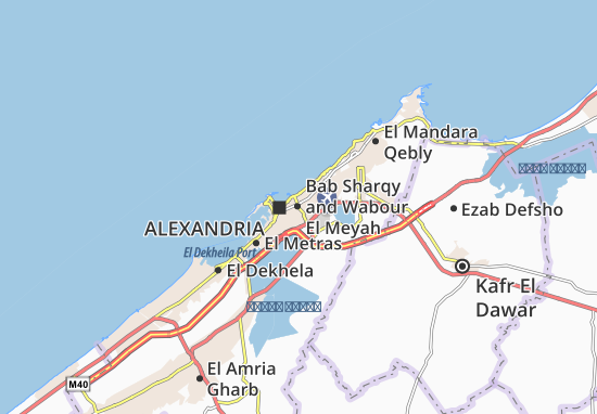 Karte Stadtplan Bab Sharqy and Wabour El Meyah
