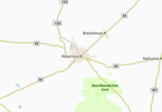 Kaart Plattegrond Waycross