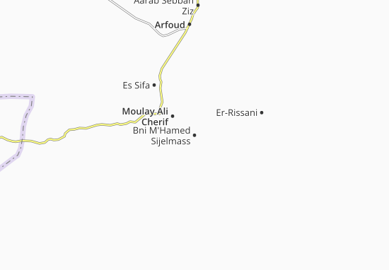 Mapa Bni M&#x27;Hamed Sijelmass