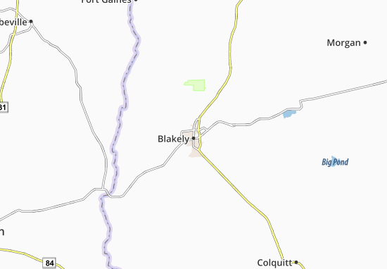 Kaart Plattegrond Blakely