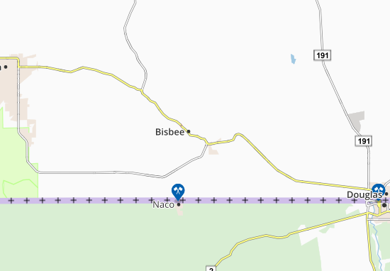 Kaart Plattegrond Bisbee