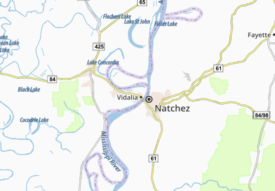 Kaart Plattegrond Vidalia