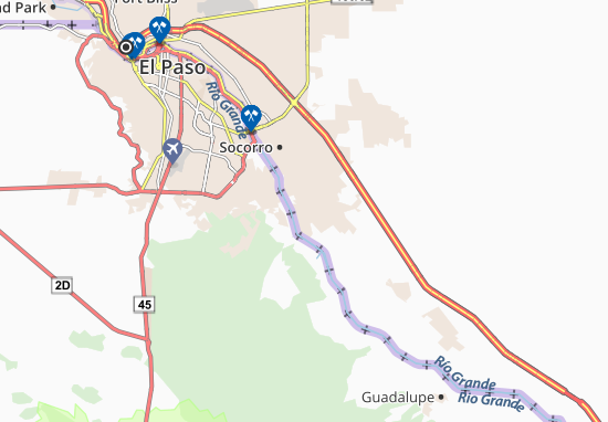 Kaart Plattegrond San Elizario