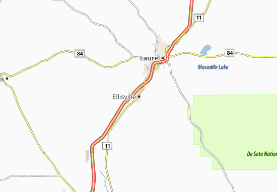 Kaart Plattegrond Ellisville