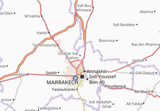 Karte Stadtplan Ouahat Sidi Brahim