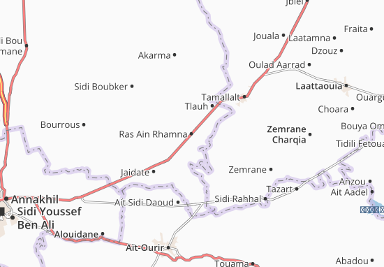 Mapa Ras Ain Rhamna