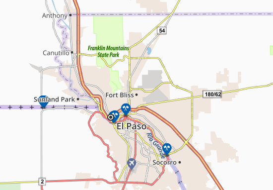 Karte Stadtplan Fort Bliss
