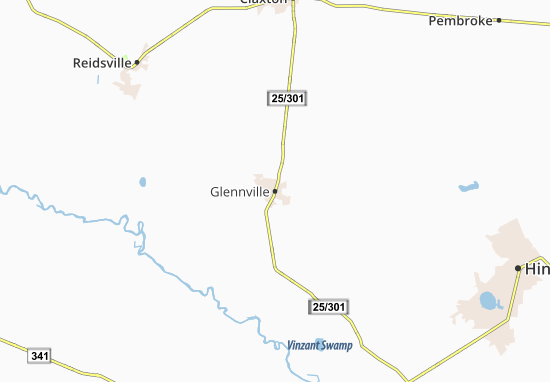 Kaart Plattegrond Glennville