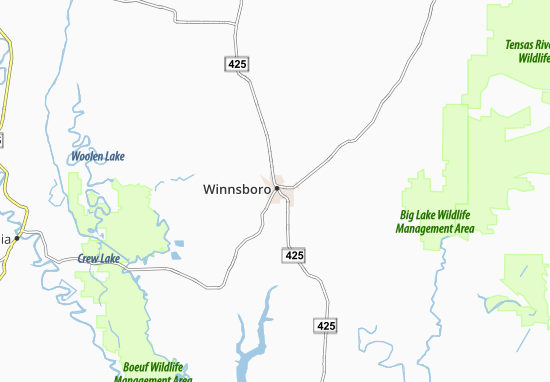 Kaart Plattegrond Winnsboro