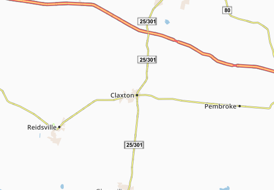 Karte Stadtplan Claxton