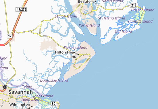 Kaart Plattegrond Hilton Head Island
