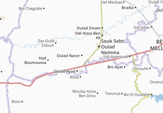Karte Stadtplan Oulad Nacer