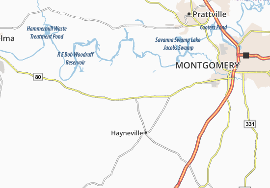 Kaart Plattegrond Lowndesboro