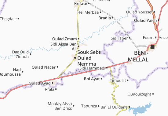 Karte Stadtplan Oulad Bourahmoune