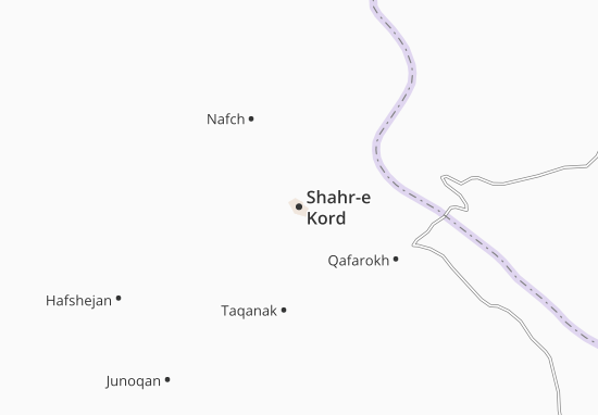 Kaart Plattegrond Shahr-e Kord