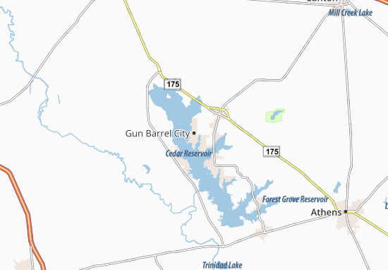 Kaart Plattegrond Gun Barrel City