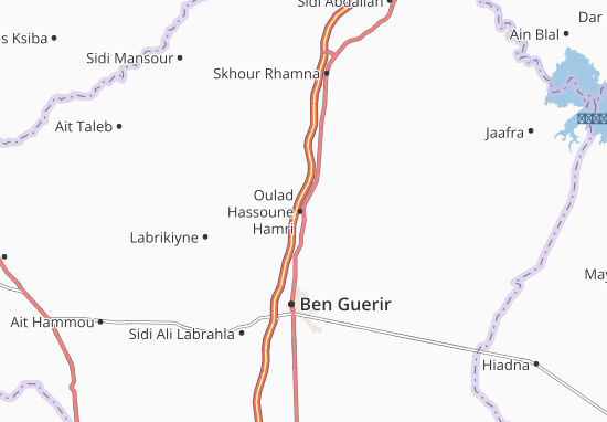 Kaart Plattegrond Oulad Hassoune Hamri