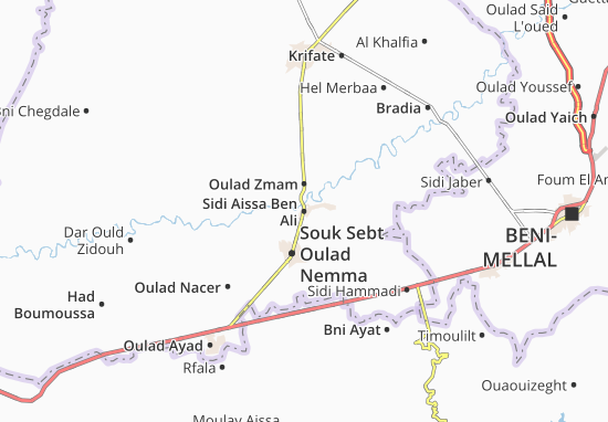 Kaart Plattegrond Sidi Aissa Ben Ali