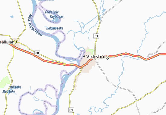 Kaart Plattegrond Vicksburg
