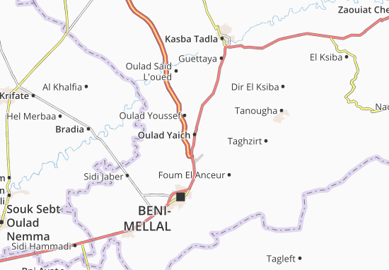 Karte Stadtplan Oulad Yaich