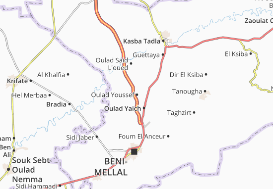 Karte Stadtplan Oulad Youssef