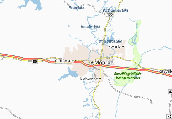 Karte Stadtplan West Monroe