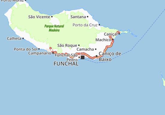 Kaart Plattegrond Funchal