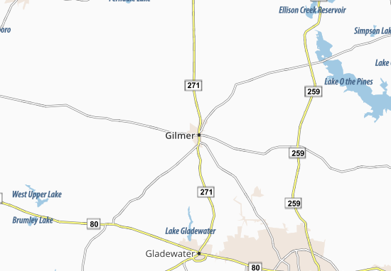 Karte Stadtplan Gilmer