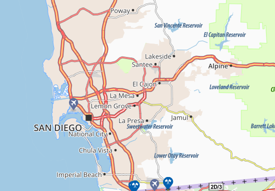 Karte Stadtplan La Mesa