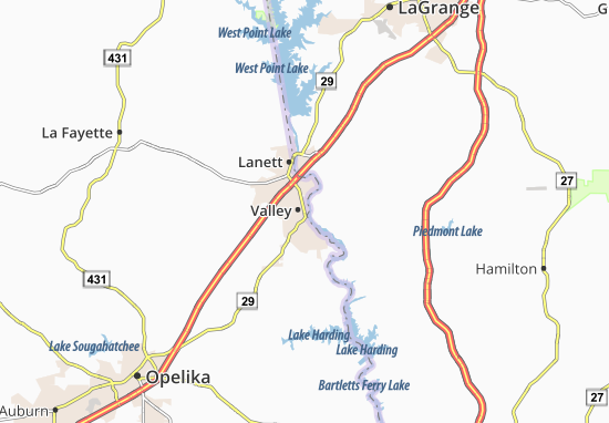 Karte Stadtplan Valley